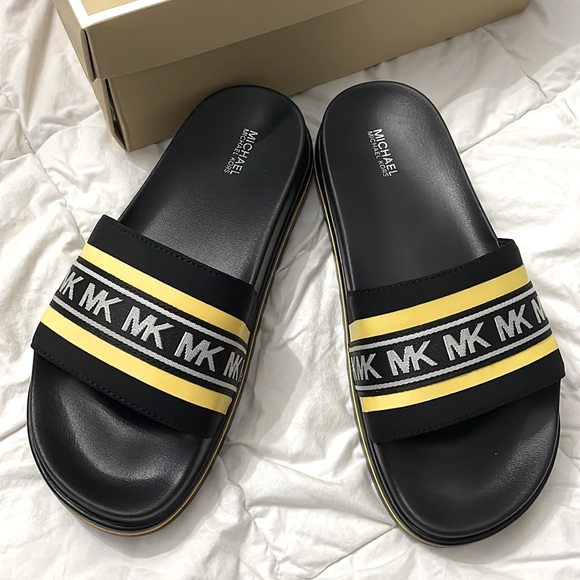 Michael Kors Shoes - BNIB TYRA logo Scuba slide sandals women’s size 8